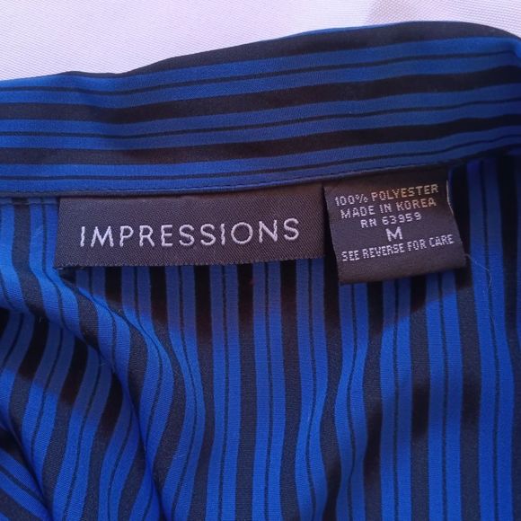 NWT Vintage Impressions Button Down Stripes Blouse Shoulder Pads Medium - Picture 9 of 10